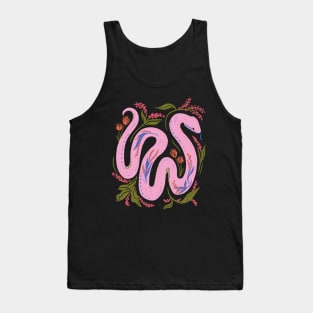 Pink Folk Snake Tank Top